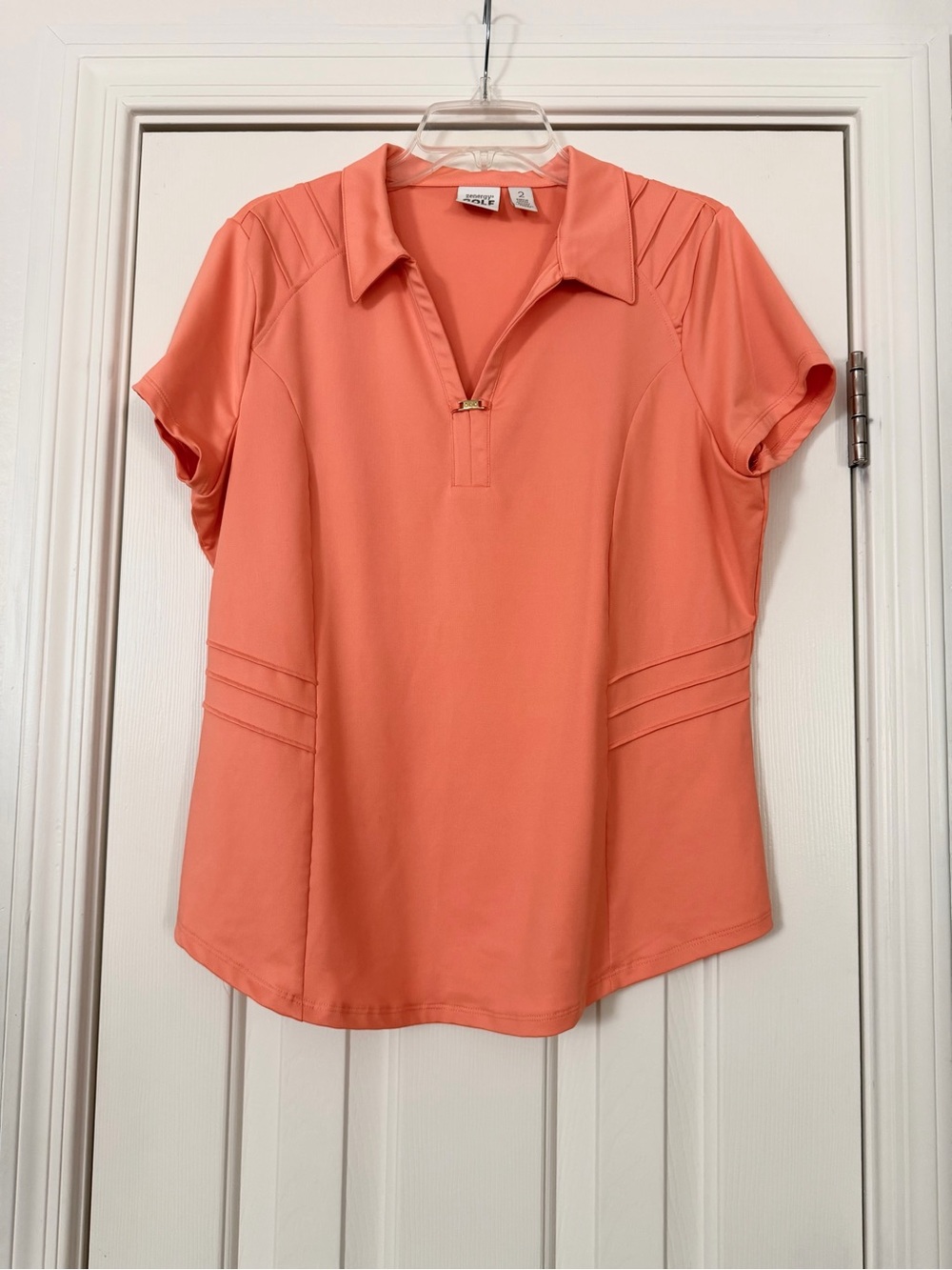 Chico’s Zenergy Golf Coral Short Sleeve Golf Shirt